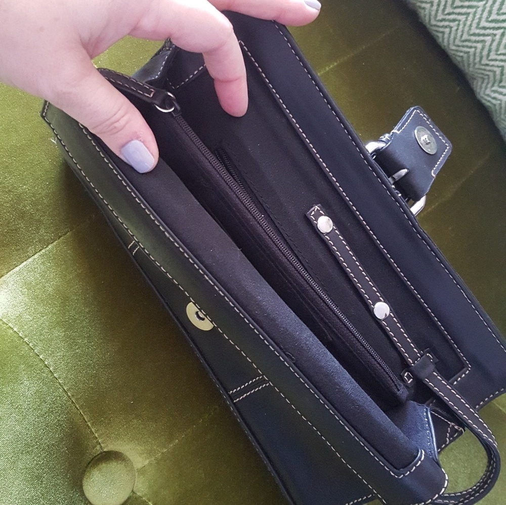 Black Leather Clutch Wristlet - Picture 3 of 3